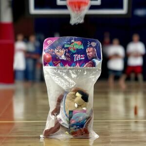 Vintage 1996 McDonalds Warner Bros Space Jam TAZ Plush Toy Sealed Michael Jordan